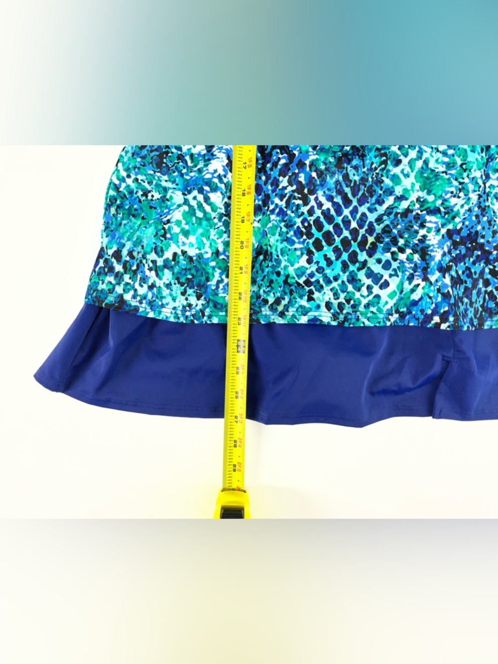 St. John’s Bay‎ Women’s Secretly Slender Blue Swim Dress Size 16 One Piece - Picture 9 of 12